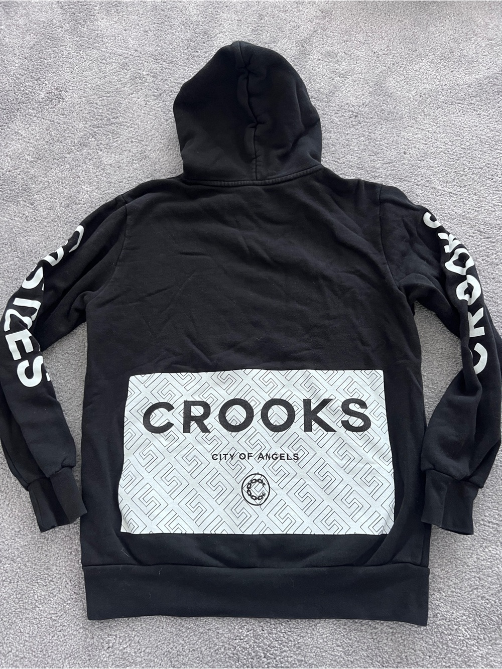 Crooks & Castles Black Pullover Hoodie with Tag